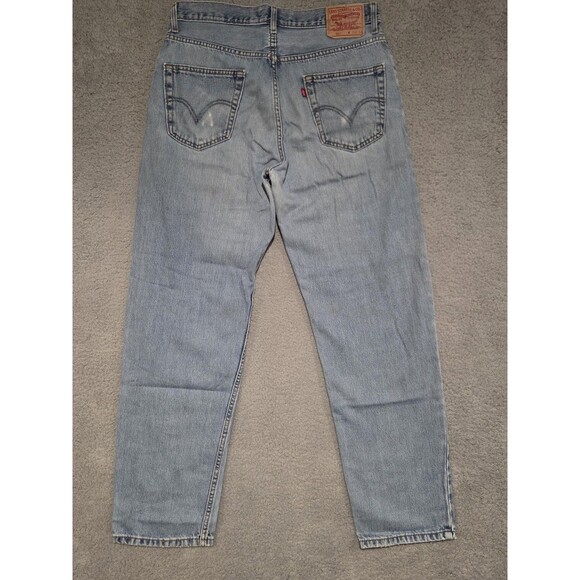 Levis 550 Jeans Mens 34x32 Blue Relaxed Fit Tapered Leg Light Wash Cotton - Picture 6 of 9
